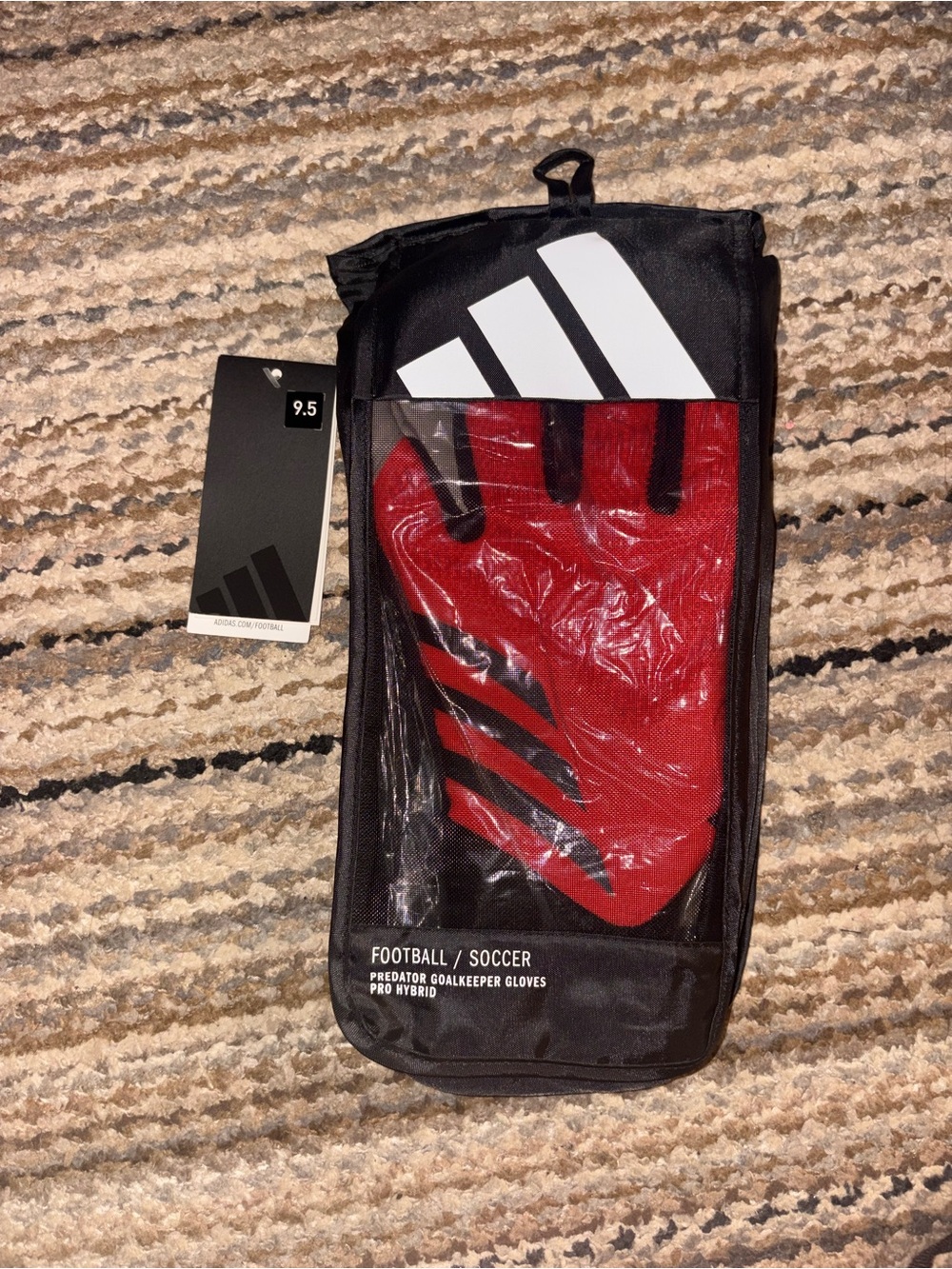 Adidas Predator Pro Hybrid Goalkeeper Gloves Red Black IX3865 Size 9.5 NWT